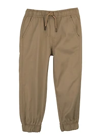 Boys 4-7 Twill Drawstring Waist Joggers, Khaki, Size 7