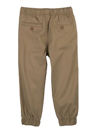 Boys 4-7 Twill Drawstring Waist Joggers, Khaki, Size 5