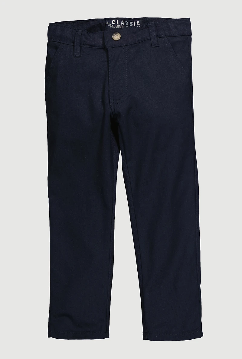 Boys 4-7 Mid Rise Straight Leg Chino Pants, Blue, Size 6