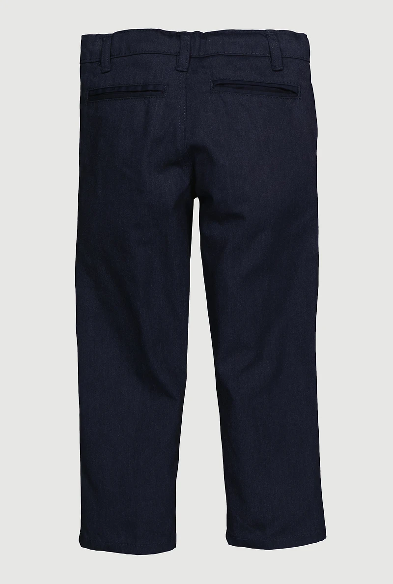 Boys 4-7 Mid Rise Straight Leg Chino Pants, Blue, Size 6