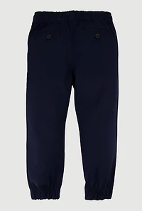 Little Boys Drawstring Waist School Uniform Joggers, Blue, Size 4