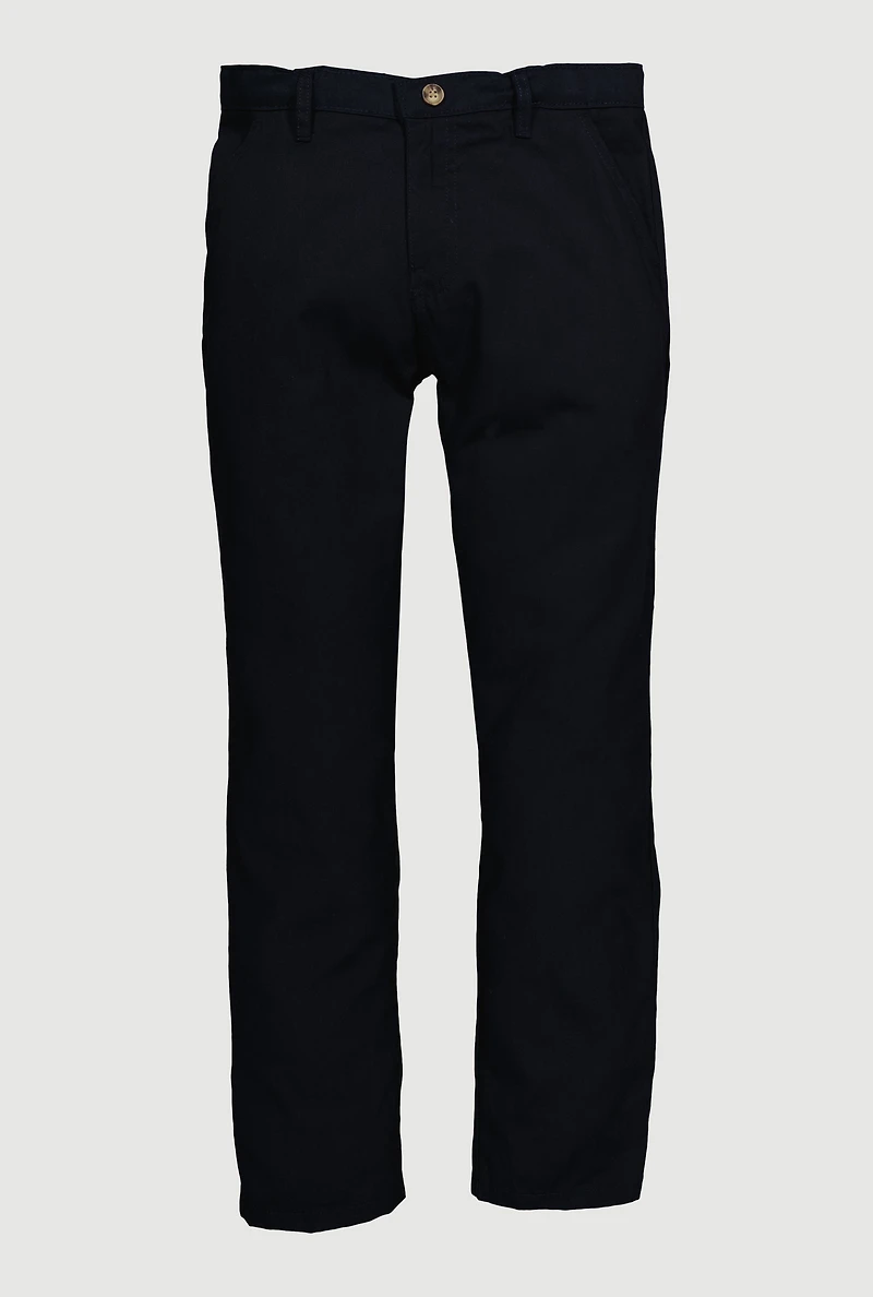 Boys 8-14 Classic Fit Straight Leg Chinos, Blue, Size 10