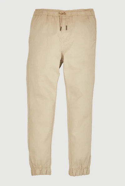 French Toast Boys 8-18 Drawstring Waist Uniform Joggers, Khaki, Size 14