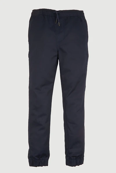 Boys Drawstring Waist Poll On Uniform Joggers, Blue, Size 10
