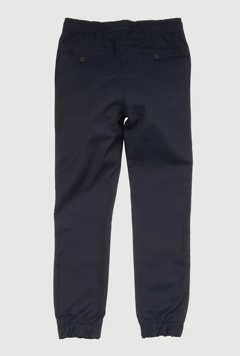 Boys Drawstring Waist Poll On Uniform Joggers, Blue, Size 18