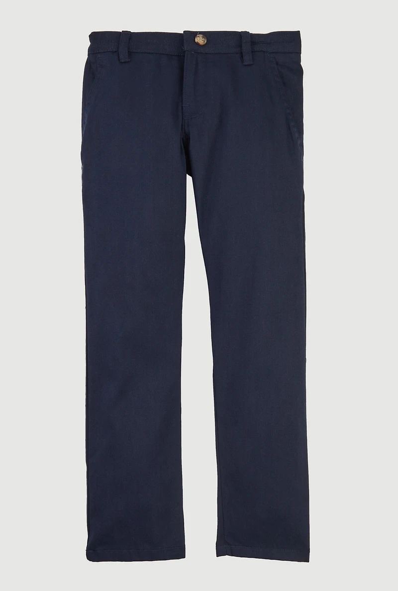 Boys 7-14 Mid Rise School Uniform Pants, Blue,