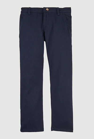 Boys 7-14 Mid Rise School Uniform Pants, Blue,