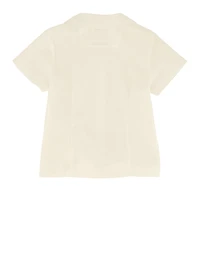 French Toast Girls 2T-4T Peter Pan Collar Short Sleeve Shirt, White, Size 3T