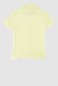 French Toast Girls 2T-4T Short Sleeve Polo Shirt, Yellow, Size 3T