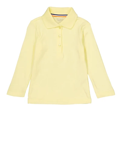 French Toast Girls 2T-4T Solid Long Sleeve Polo
