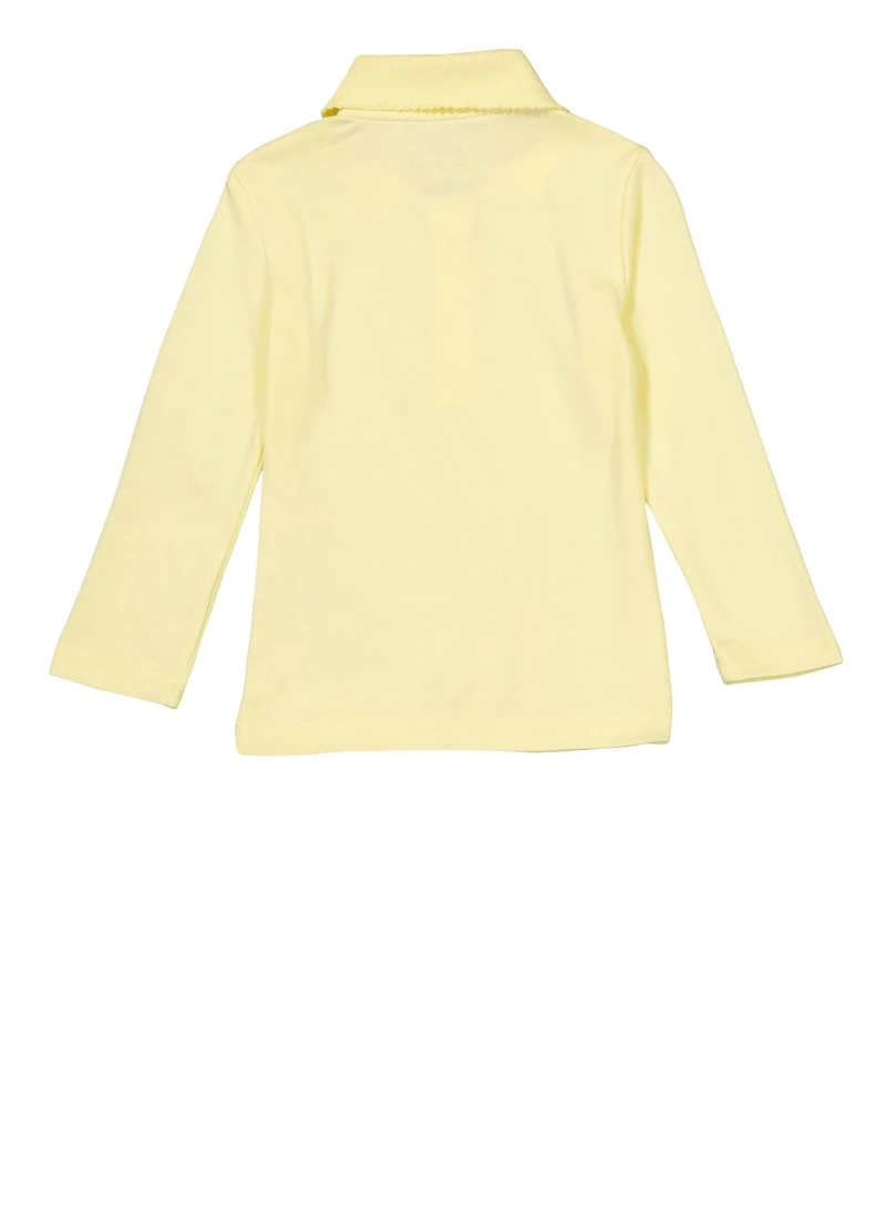 French Toast Girls 2T-4T Solid Long Sleeve Polo
