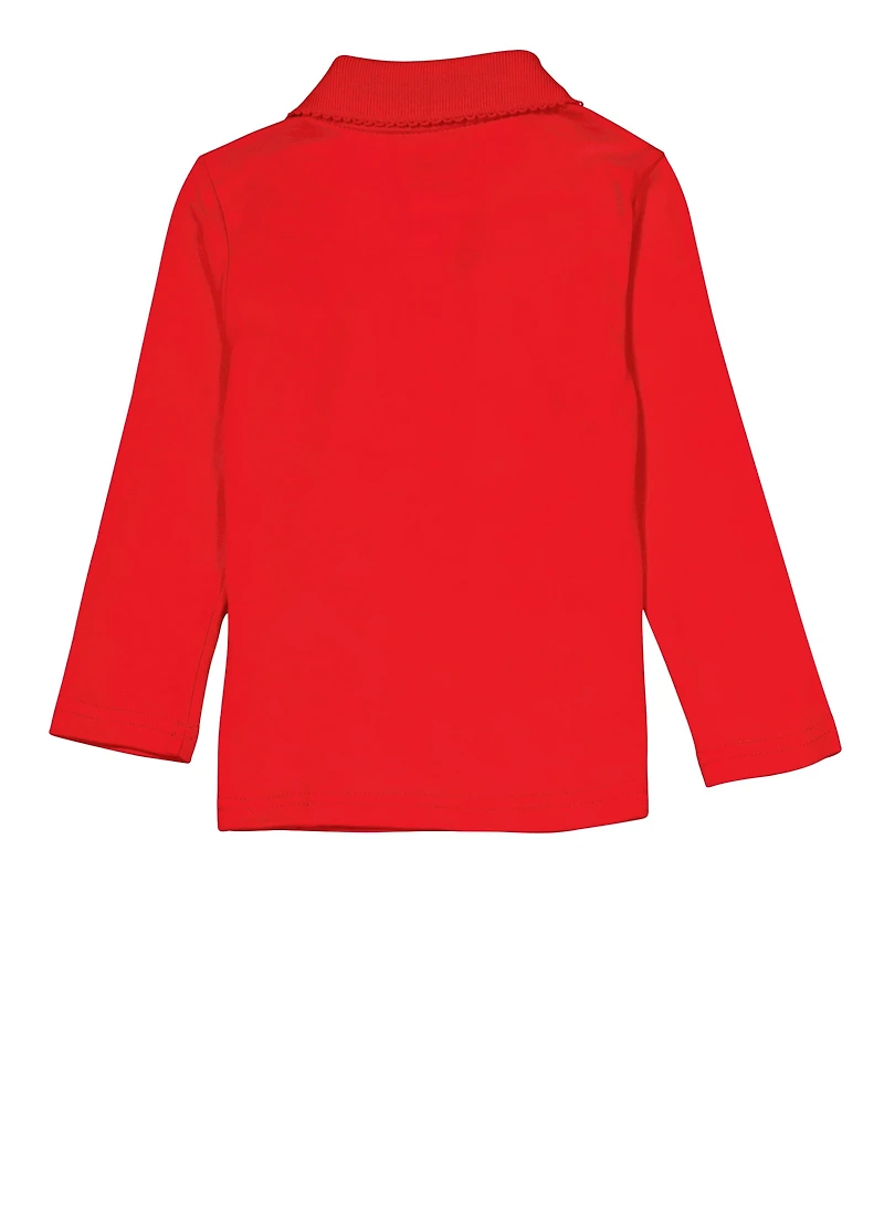 French Toast Girls 2T-4T Picot Collar Polo Shirt