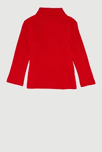 Girls 2T-4T Long Sleeve Polo Shirt, Red, Size 3T
