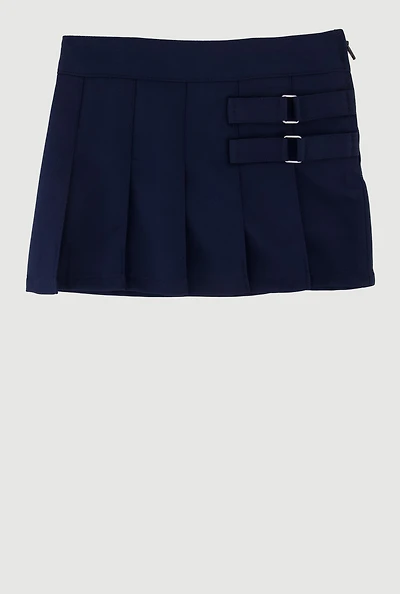 French Toast 2T-4T Two Tabbed Pleated Skort for School Uniforms, Blue, Size 3T