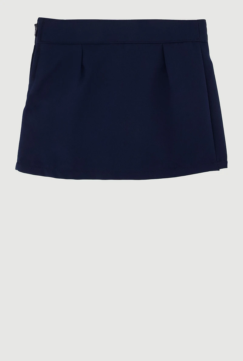 French Toast 2T-4T Two Tabbed Pleated Skort for School Uniforms, Blue, Size 3T