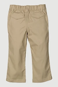 Girls 2T-4T Adjustable Waistband Straight Leg Uniform Pants, Khaki, Size 2T
