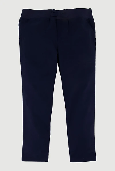 French Toast Girls 2T-4T Mid Rise School Uniform Pants, Blue, Size 3T