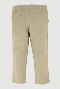French Toast Girls 2T-4T Stretchy Mid Rise Chinos Pants, Khaki, Size 3T