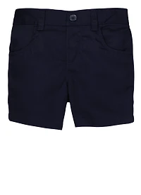 French Toast Girls 2T-4T Solid Pull On Stretch Shorts, Blue,