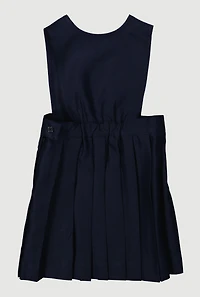 French Toast Girls 2T-4T Sleeveless V-Neck Mid-Length Pleated Jumper, Blue, Size 3T