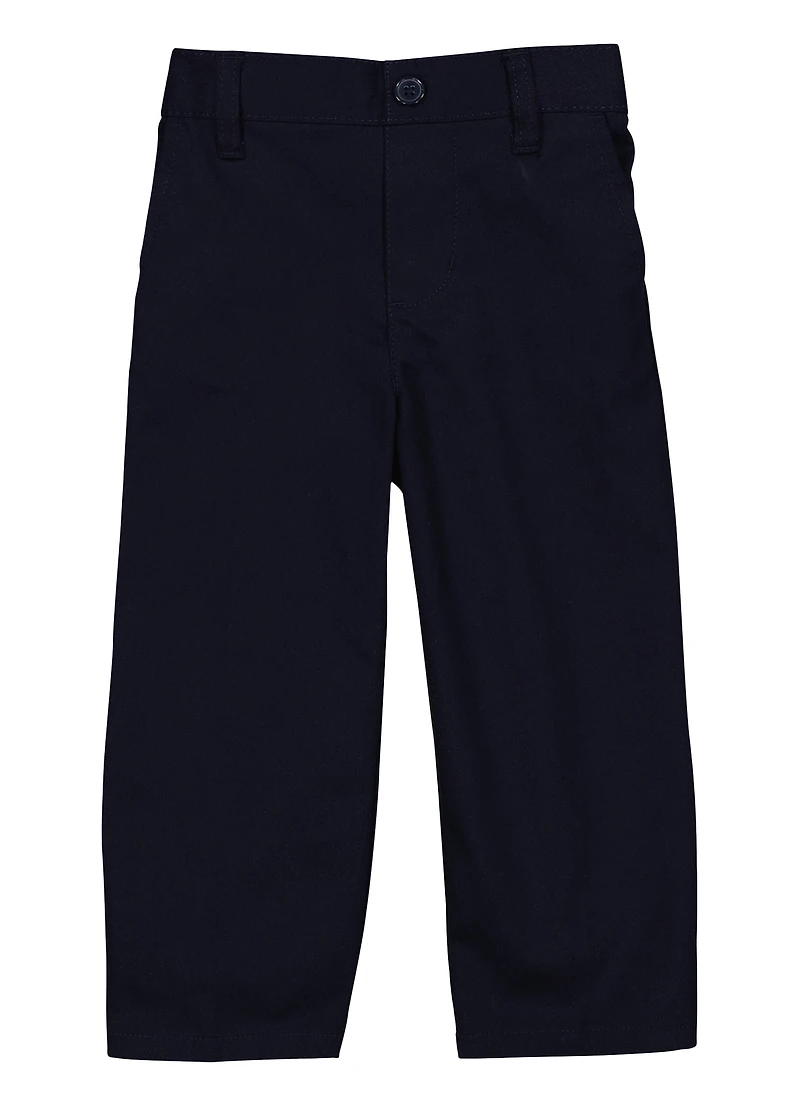 French Toast Boys 2T-4T Relaxed Fit Pull On Pants, Blue,