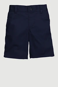 French Toast Boys 2T-4T Twill Flat Front Shorts, Blue,