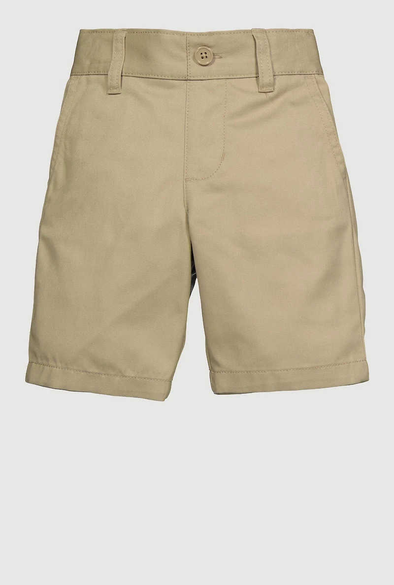 French Toast Boys 2T-4T Twill Uniform Shorts, Khaki, Size 3T
