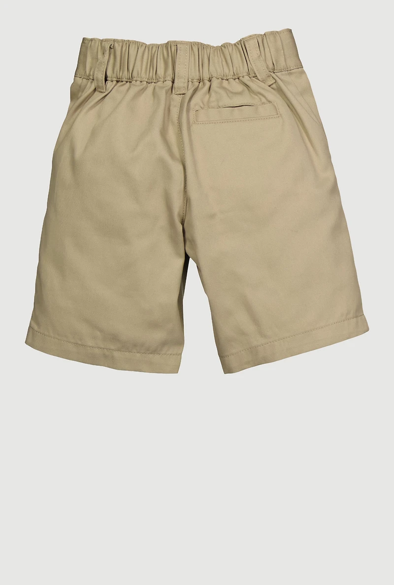 French Toast Boys 2T-4T Twill Uniform Shorts, Khaki,