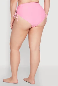 Womens Plus Size Printed Tankini and Bikini Bottoms Set, Pink, Size 10