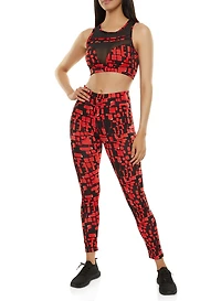 Printed Mesh Insert Active Tank Top