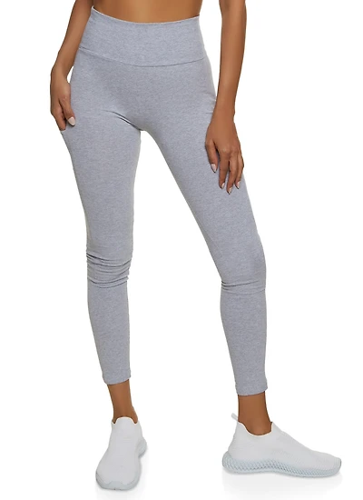 Womens High Waist Cropped Pocket Leggings, L