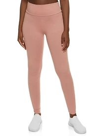 Solid Wide Waist Leggings