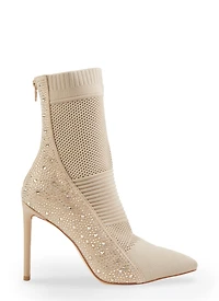 Rhinestone Studded Stiletto Booties