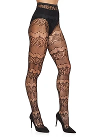 Womens Patterned Fishnet Tights,