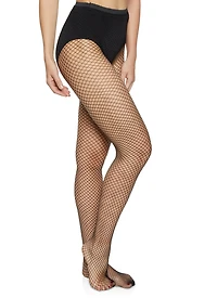 Womens Patterned Fishnet Tights, Black