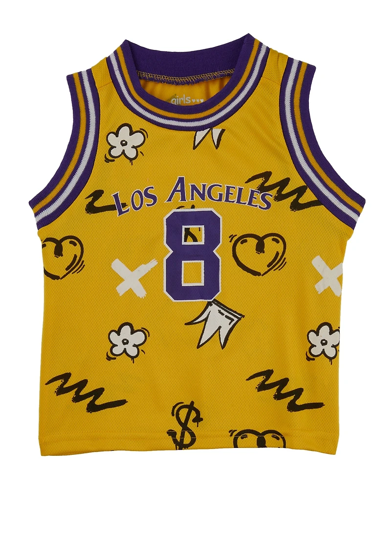 Toddler Girls Graphic Print Jersey