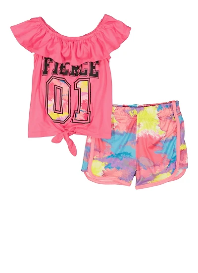 Toddler Girls Fierce 01 Tie Front Top and Shorts