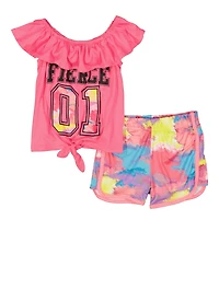 Toddler Girls Fierce 01 Tie Front Top and Shorts