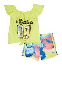 Toddler Girls Fierce 01 Tie Front Top and Shorts