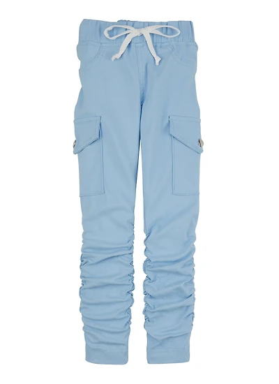 Little Girls Hyperstretch Cargo Pocket Stacked Pants, 4