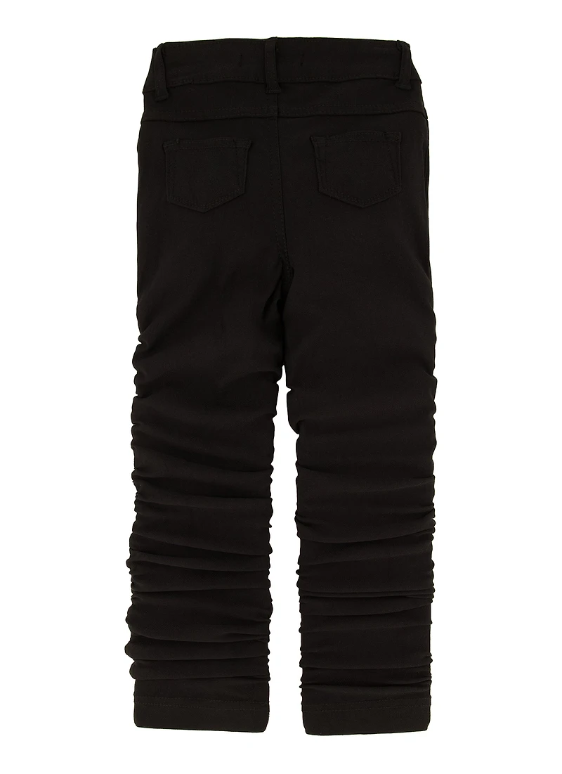 Little Girls Stacked Straight Leg Pants