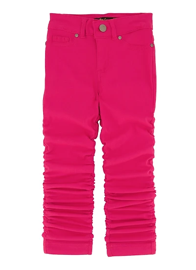 Little Girls Stacked Straight Leg Pants, Pink, Size 4