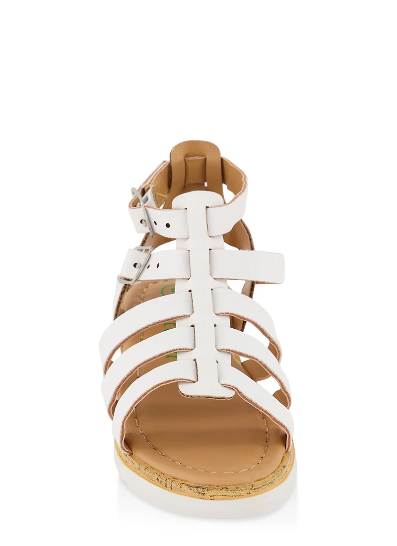 Toddler Girls Cork Double Buckle Gladiator Sandals