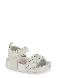 Baby Girls Braided Band Velcro Buckle Strap Sandals