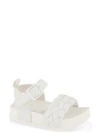 Baby Girls Braided Band Velcro Buckle Strap Sandals
