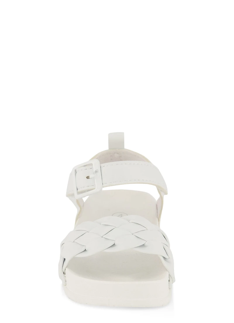 Baby Girls Braided Band Velcro Buckle Strap Sandals