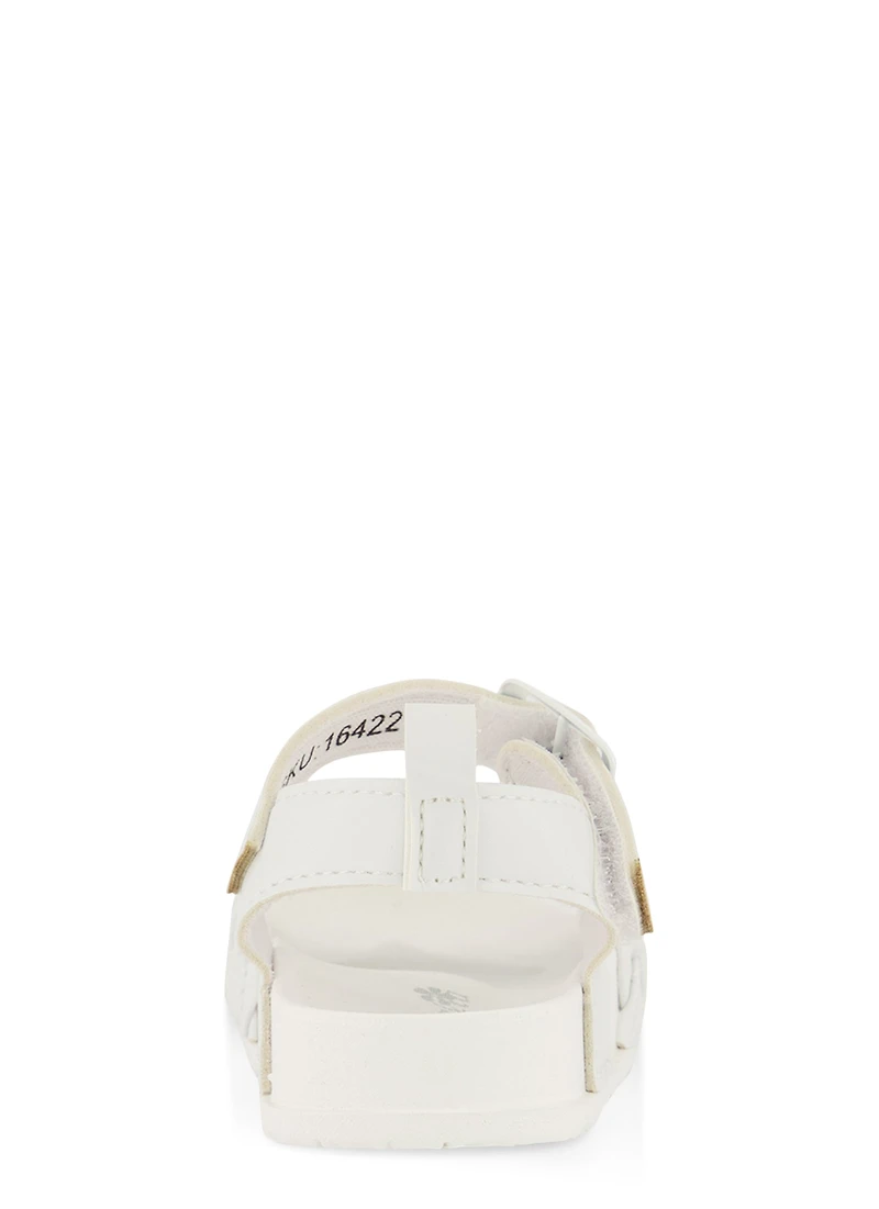 Baby Girls Braided Band Velcro Buckle Strap Sandals