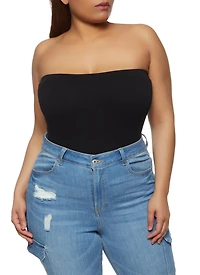 Plus Seamless Rib Knit Tube Bodysuit