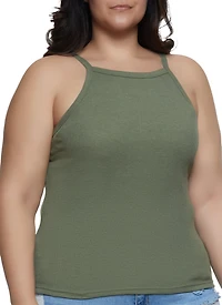 Plus Solid Ribbed Knit Cami