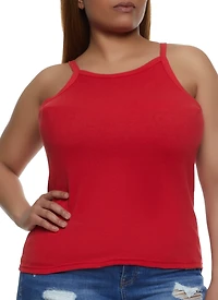 Plus Solid Ribbed Knit Cami